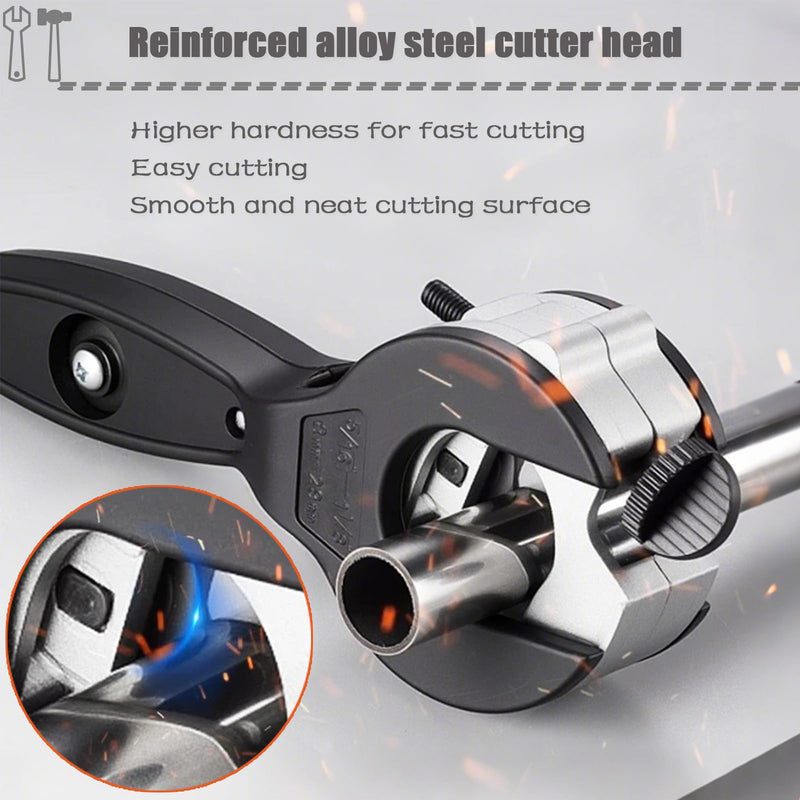 Ratcheting Tubing Cutter, Copper Pipe Cutter, Tubing Cutter 5/16" To 1 1/8", 2 in 1-360° Close Quarters Tube Compact Cutter with Deburring Tool, Pex Cutter Tool for Cutting Copper and Metal Pipes.