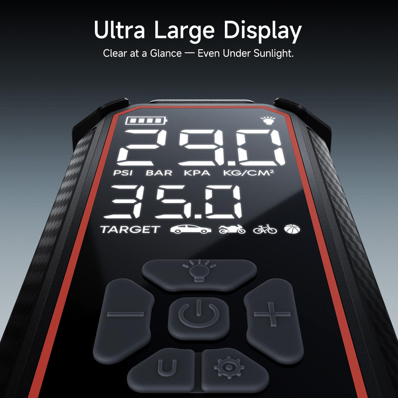 OlarHike Tire Inflator Portable Air Compressor,3X Fast Inflation, 4*3000mAh 1-gray 12000 (Ultra Capacity)