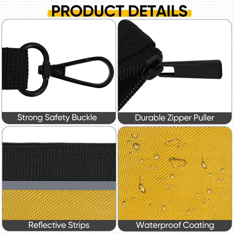 TICONN Tool Pouches with Zipper, 1680D Oxford Small Tool Bags, Waterproof Utility Bag Zipper Pouch for Tool Organizers and Storage (6 Pack Combo) 6 Pack Combo