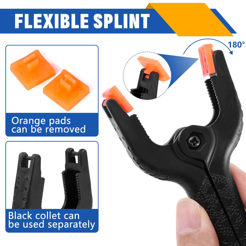 24 Pack 3.5 inch Plastic Spring Clamps, Black Heavy Duty Clips, Backdrop Clips Clamps, Woodworking Clamps, Plastic Clamps for Crafts, Backdrop Stand, Woodworking, Photography 3.5in-24P
