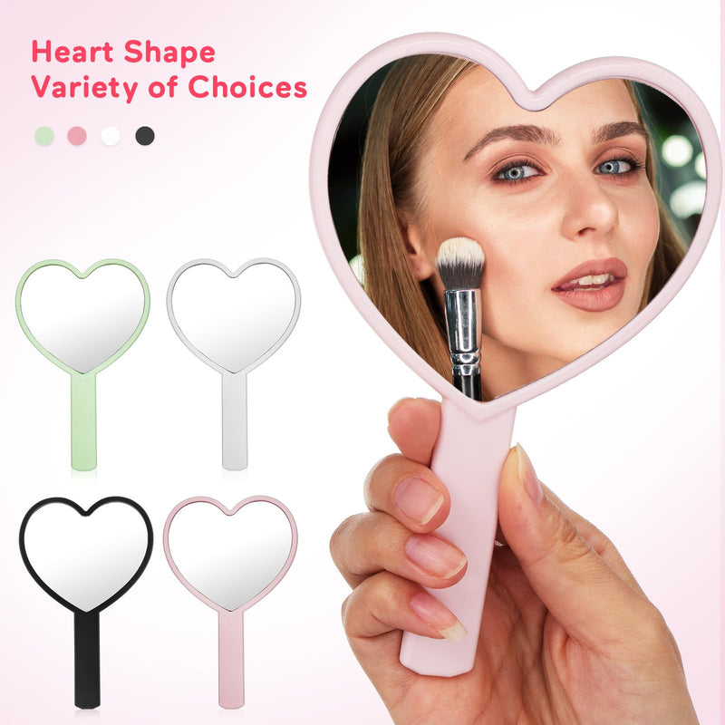 Heart-Shaped Mirror Set of 12 - Portable Handheld Mirrors for Makeup Cute Heart Design Compact Cosmetic Hand Mirror Ideal for Travel and Daily Use
