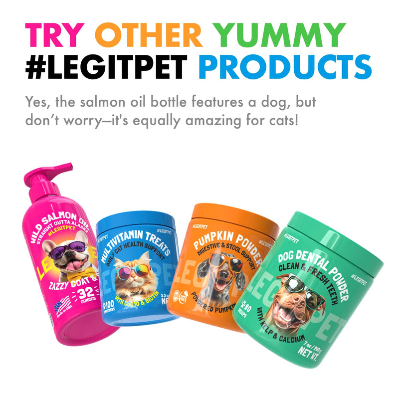 LEGITPET Dog Vitamins - 30 Multivitamins Chews w/Glucosamine Chondroitin, Probiotics Digestive Enzymes and Omegas - Supplement for Overall Health - Joint Support, Immune Health, Skin and Heart Health Multivitamin