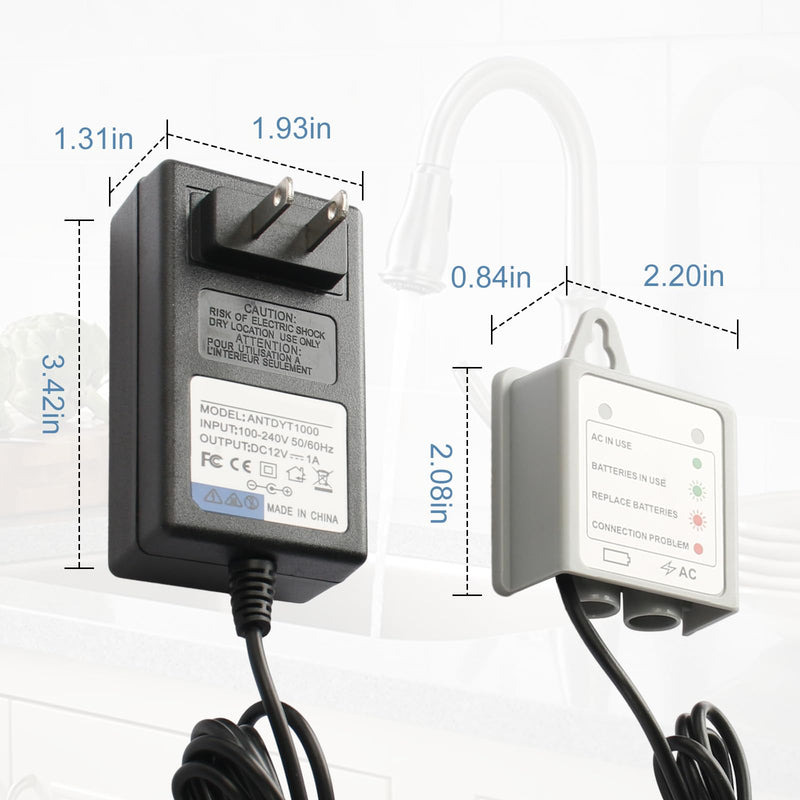169031 AC Power Cord Adapter Kit for Moen MotionSense, AC Adapter and Power Splitter Kit Replacement for Moen AC Adapter 169031,Faucet AC Adapter Compatible with 7594E, 7185E, 7565E, S72308E Series