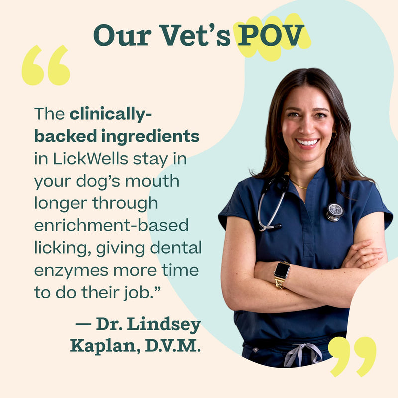 WOOF LickWells Doggy Dental - Teeth Cleaning Supplement and Breath Freshener for The FlipMat and LickMat - Postbiotic Squeezable Dog Treats to Support Oral Health for Dogs - 12 oz PB & Kelp Flavor.