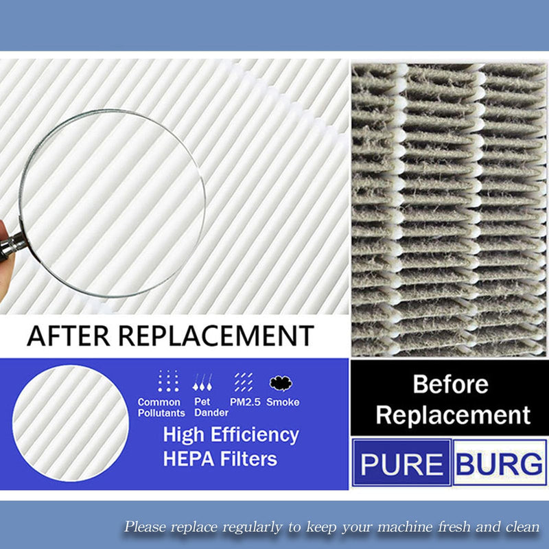 PUREBURG Replacement Filter Compatible with FUKANG & VANSU AP070 Smokeless Ashtray Purifier,6-Pack HEPA For Air Clean Smoke