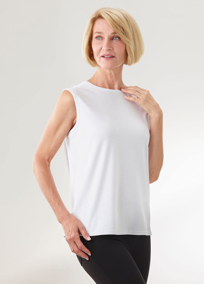 Silverts Women’s Adaptive Open Back Sleeveless Camisole 3 Pack Assisted Dressing Elderly Clothing Undershirt X-Large True White