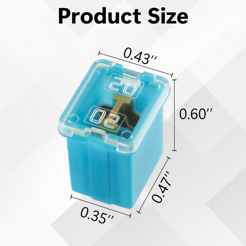 10 PCS Versatile Automotive Fuse Assortment Low Profile Box Shaped Micro Cartridge Fuses Kit for Pickup Trucks Cars and SUVs (20 A/30 A/40 A/50 A/60 A, 2 PCS Each) 10 Low