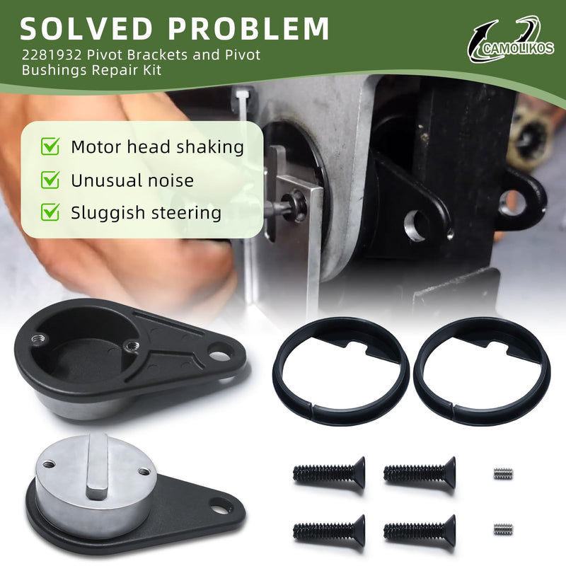 2281932 2287300 2283411 Pivot Brackets and Pivot Bushings Repair Kit Fits for Minn Kota Ultrex Fortrex Trolling Motors