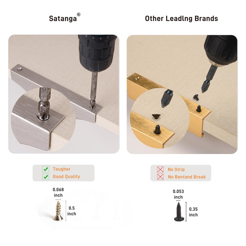 Tiradores Satanga Edge para armarios, cajones de cocina, cómodas y muebles de baño. Tiradores de perfil bajo de aluminio, paquete de 10 unidades, acabado níquel cepillado, 30 cm. Fáciles de instalar. 10"Hole Center 11.8" Overall Length Brushed Nickel