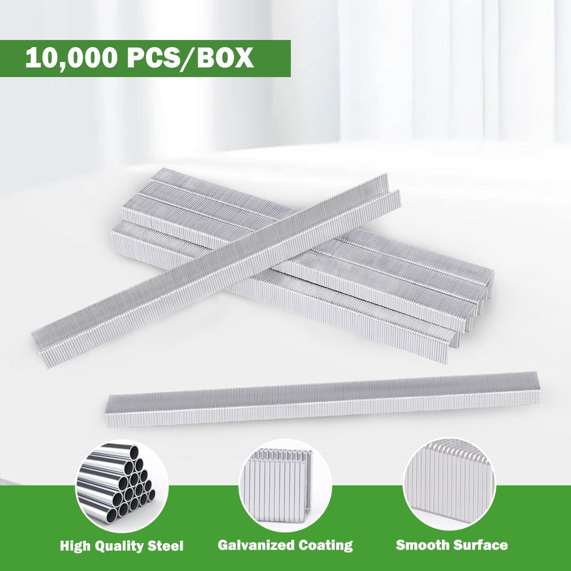 Kimsing 22 Gauge 71 Series Galvanized Upholstery Staples, 3/8-Inch Crown 1/4-Inch Leg Length, Fine Wire Staples, Fasteners for Stapler, Staple Gun (10,000 PCS/Box)