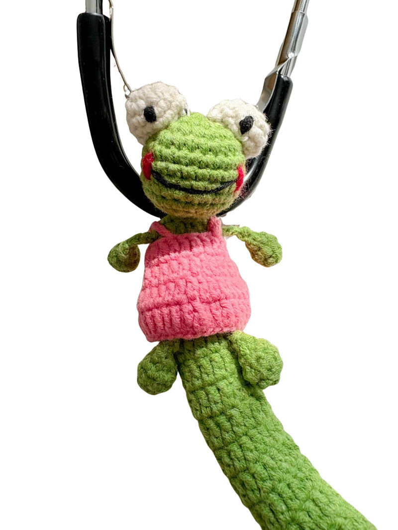 Handmade Crochet Frog Stethoscope Accessories Cover – Cute & Comfortable for Pediatricians and Nurses