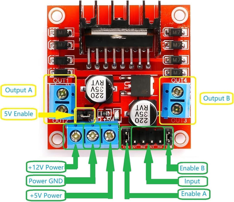 WWZMDiB 2 Pcs L298N Motor Driver Controller Board DC Dual H Bridge Module for Arduino Raspberry Pi Stepper Motor (2)