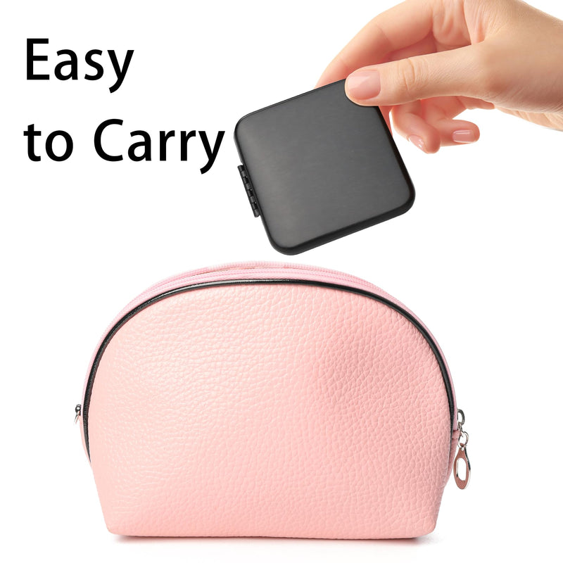 Compact Mirror, Pocket Travel Makeup Mirror for Purse, Metal Square Shell, 2-Sided 1X/2X Magnifying, Portable, Folding, Handheld, Black,12 Pack 12