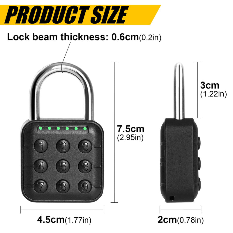 DELSWIN Combination Lock for Locker - 6-Digit Combo Lock Waterproof Smart Padlock for School Gym Lockers, Gates, Fence and Storage Unit (Black) Black