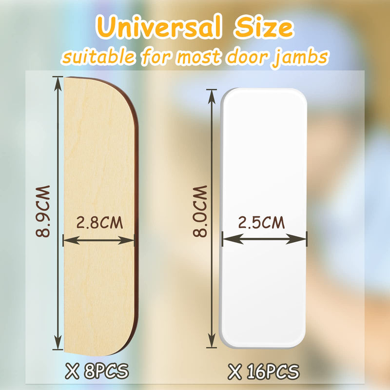 3.5 Inch Hinge Repair Wooden Plate Door Hole Cover Plate Wooden Hinge Filler Plate Wood Hinge Repair Kit Kitchen Cabinet Hinges Cabinet Door Hinge Blanks with Double Sided Tapes (8 Pack) 8