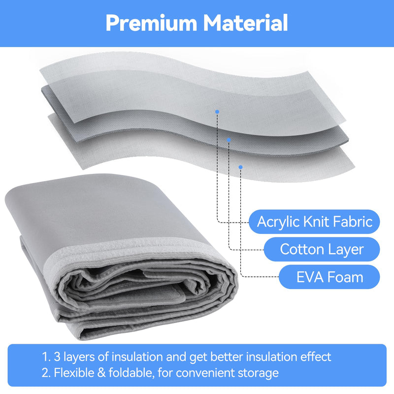 AGPTEK Portable Air Conditioner Hose Cover, Insulated AC Hose Sleeve for 5" & 5.9" Exhaust Hose, 60"AC Tube Duct Vent Wrap, Easy Installation, Gray