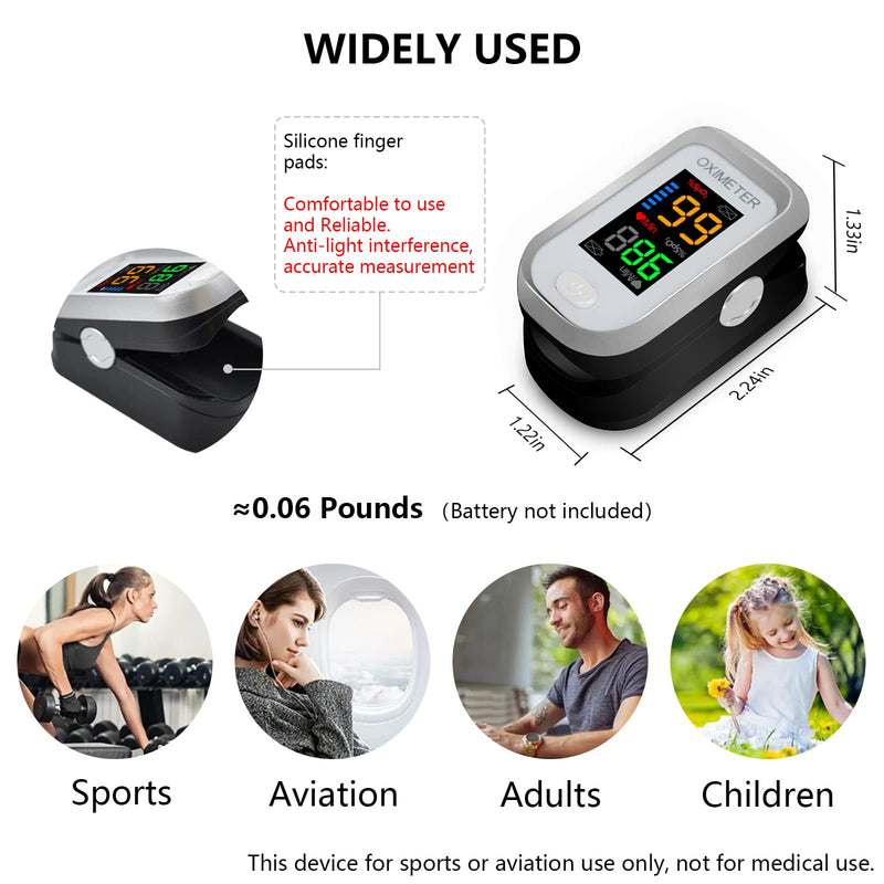 Pulse Oximeter Fingertip, Oxygen Meter Finger Pulse Oximeter, O2 Sat Monitor Finger for Oxygen, Finger Pulse Oximeter, Pulse OX with Lanyard