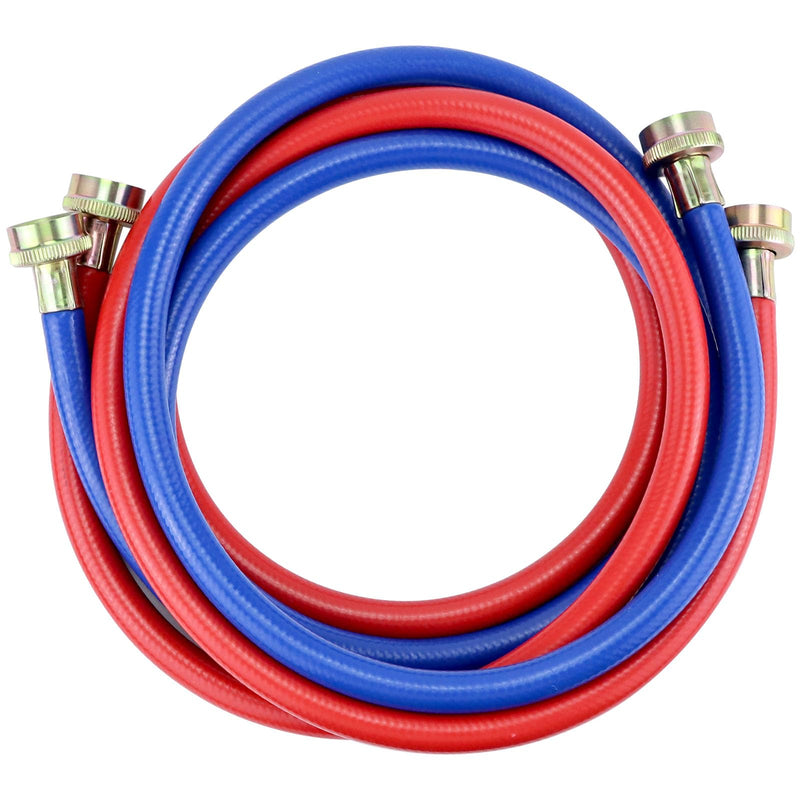 Washer Hoses 4FT,Rubber Washing Machine Hoses 3/4 Washer Machine Hoses 2 packs,Burst Proof Water Supply Lines for Hot and Cold Water Washer Hoses,Universal for All Standard Wash Machines-by MIFLUS Rubber 4foot-Straight