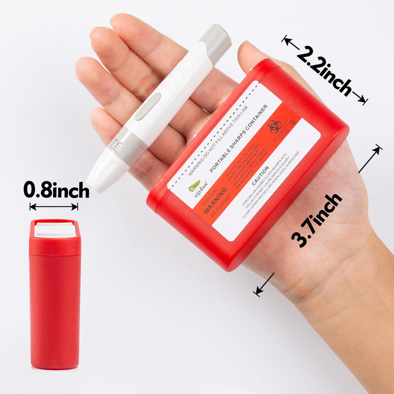 3 Pack Portable Sharps Container for Travel and Home Use,Pocket Travel Sharps Disposal Container,Specially Designed for Diabetic Needles and Test Strips Compact Size for Travel and Daily Personal Use 3