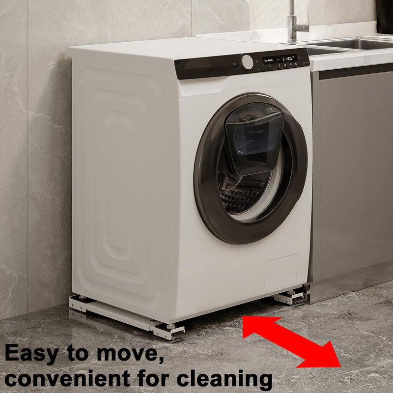 Appliance Rollers Heavy Duty,Max 32in,Second Generation Extendable Appliance Rollers Mobile Washing Machine Base Easily Move Washing Machines, Dryers, Refrigerators, Furniture (White) White