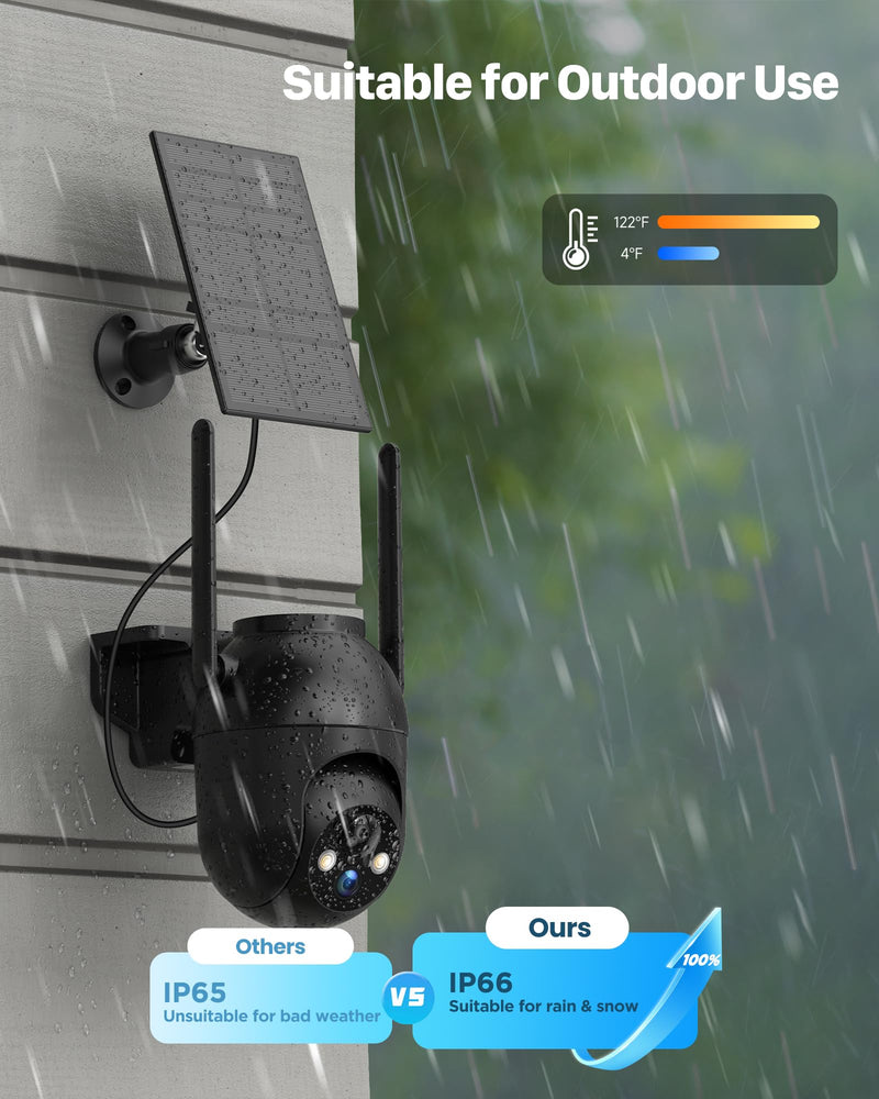 Security Cameras Wireless Outdoor Solar: 2K WiFi Camera for Home Security System - Battery Powered Cam IP66 Waterproof Motion Sensor - Camaras de Seguridad para Casa Inalambricas 1-camera