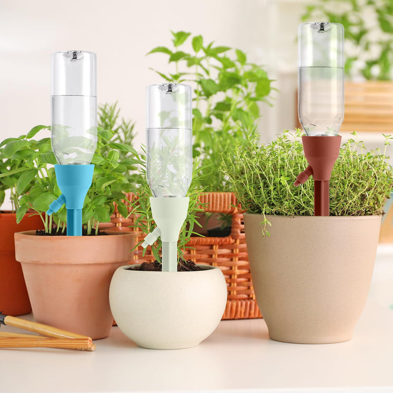 Self Watering Spikes,9PCS Automatic Plant Spikes, Self Watering Planter Insert with Adjustable Control Valve Switch for Indoor,Outdoor & Garden & Office Plants Use 9