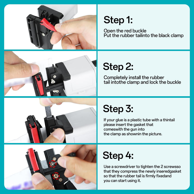 Toothpaste tube gun, toothpaste tube glue gun extruder, silicone caulk gun, toothpaste gun dispenser for DIY projects, comes with replacement parts and 3 in 1 Silicone Caulking Tools