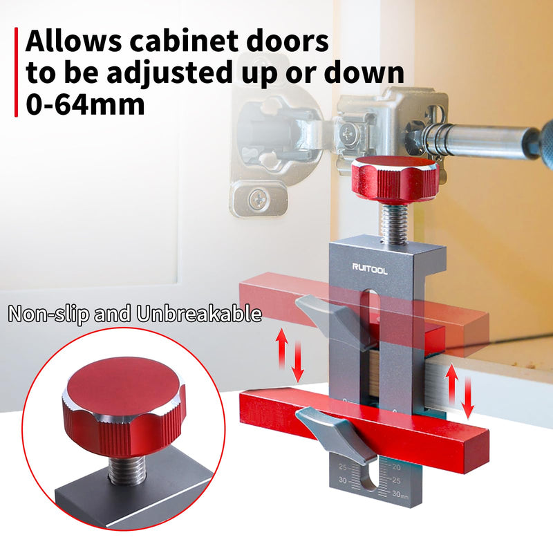 RUITOOL Cabinet Door Installation Positioner, Mounting Jig for Installing Cabinet Doors, Easily Adjustable Aluminium Alloy Versatile Cabinet Door Positioning Tool for Most Cabinet Doors