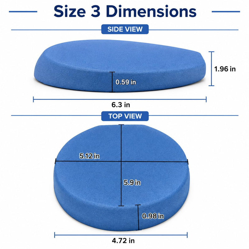 Horse Hoof Boot Insert Pads, 1 Pair Closed-Cell EVA Comfort Replacement Pads with 2-Degree Wedge, Cushioning Hoof Boot Inserts Compatible with Cloud Hoof Boots, Size 3, Blue