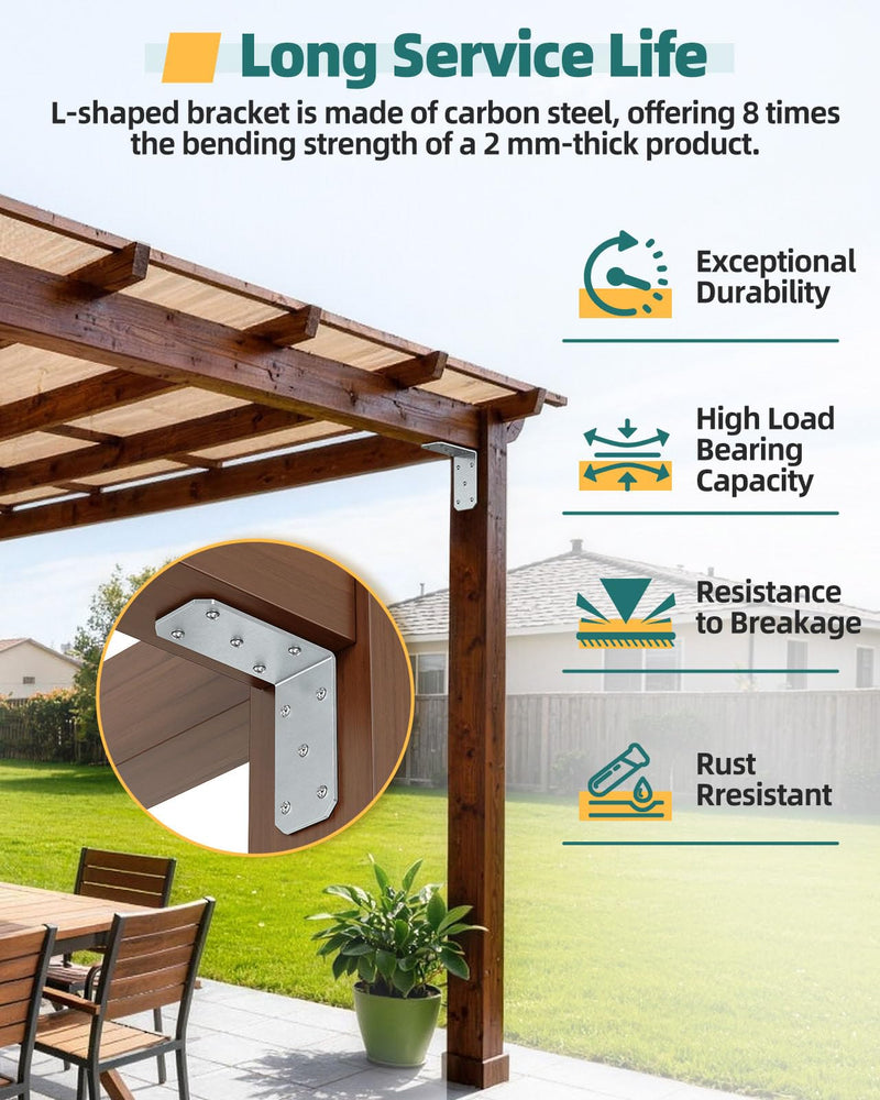 5"×5"×2.5" L Brackets, 90 Degree Corner Brace, Galvanized-16PCS