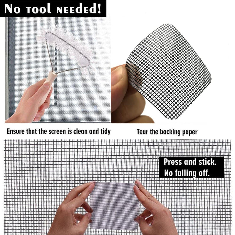 FLYZZZ Window Screen Repair Patches, Screen Door Repair Kit，Self-Adhesive Screen Kit Suitable for Repairing Holes&Tears (10Pcs) 10 Small