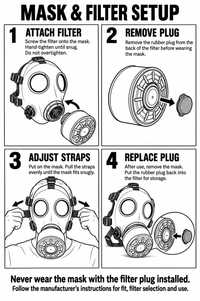 Full Face Mask with 40mm Threaded Connection | Anti-Fog Wide View Lens | Adjustable Head Harness | Paintball, Airsoft, Cosplay, Halloween & Training Use