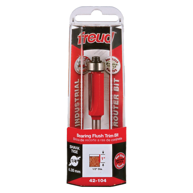Freud 42-104: 1/2" (Dia.) Bearing Flush Trim Bit 1/2-Inch Bearing Flush Trim Bit