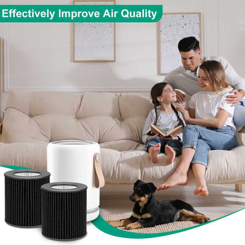 2 Pack Air Mini PECO-HEPA Filter Replacement Compatible with Molekule Tri-Power Air Mini and Air Mini + Air Machine, 3 in 1 Efficient Filtration System with Activated Carbon 2 Pack Air Mini Filter