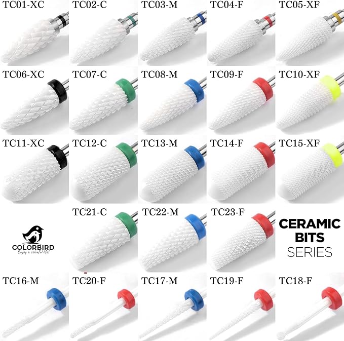 COLORBIRD Nail Bit Ceramic Nail Machine Bit Electric Nail Drill Bit (TC07) - NewNest Australia