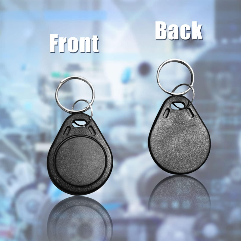50PCS ID 125KHz RFID Key Tag Writable Rewritable T5577 Key Fob Tag for RFID Writer Black (Original Blank Chip)