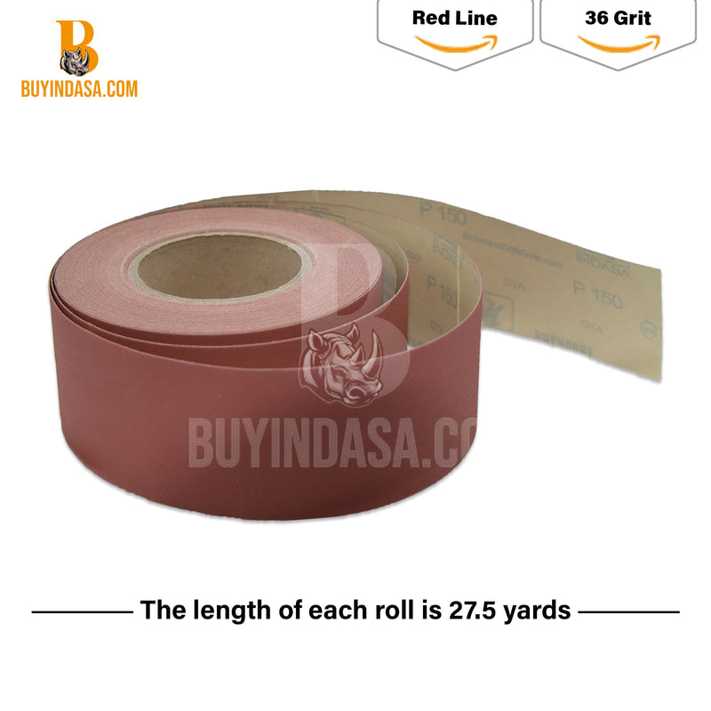 Indasa 2.75" PSA Sandpaper Roll - 27 Yard Rhynostick 600-Grit Long Continuous Roll, Self-Adhesive Stickyback Sand Paper for Woodworking, Automotive, Metal (Aluminum Oxide Plus Lubricant) 600-Grit Aluminum Oxide Plus Lubricant