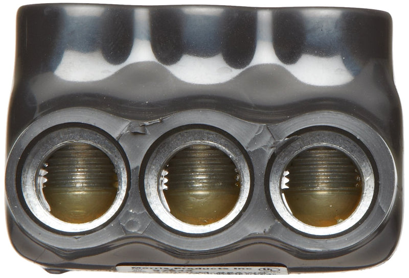 Morris Products 97643 Black Insulated Multi-Cable Connector - Dual Entry 3 Ports 250-6 Wire Range, 1-Pack 3 - Wire Ports