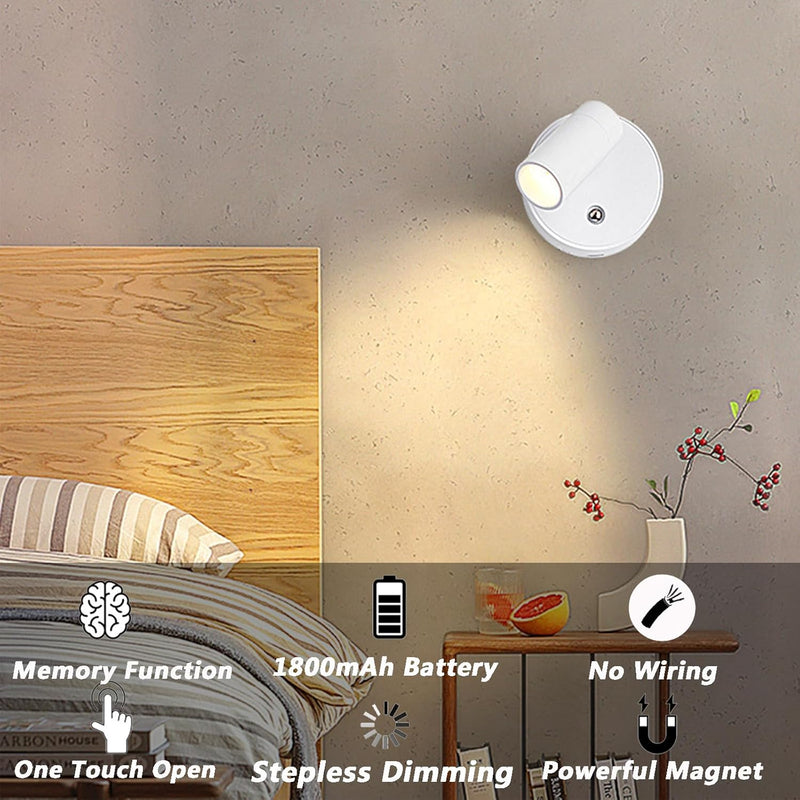 LEASTYLE Wireless Spot Lights Battery Operated Picture Lights Mini Accent Lights Indoor Dimmable LED Spotlight with Remote Stick on Anywhere Rotatable Wall Light(2 Pack)