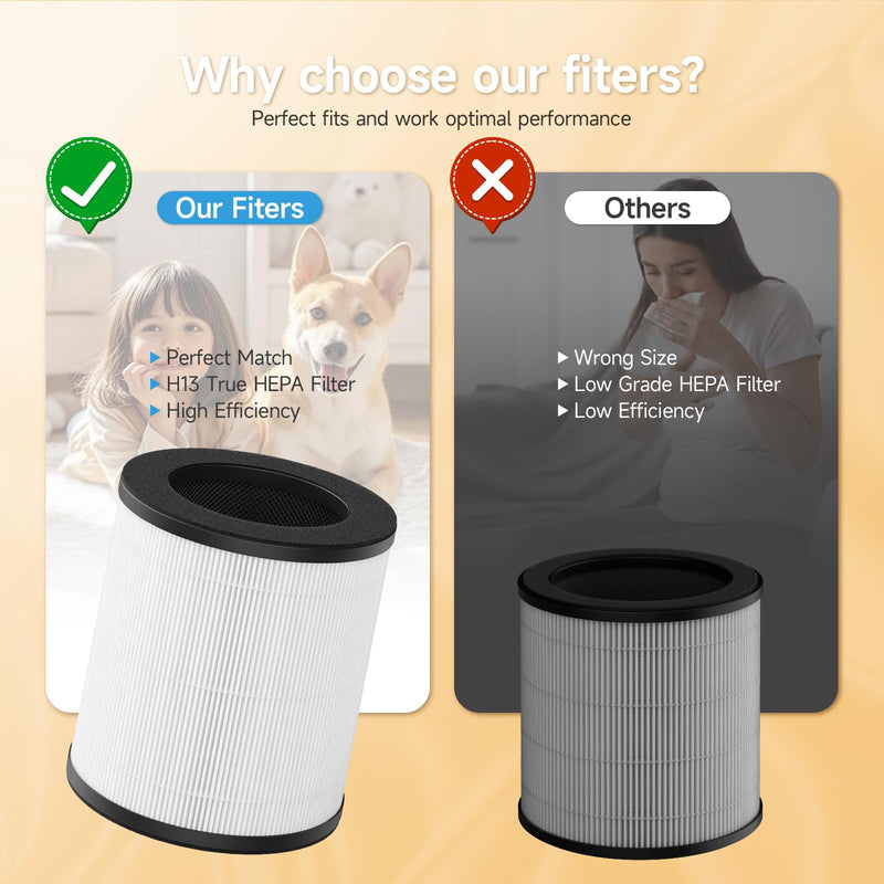 Replacement Filter for Cobectal & Oterbear ZQA-4000B, Hopmirth ZQA-4000C 2 Pack
