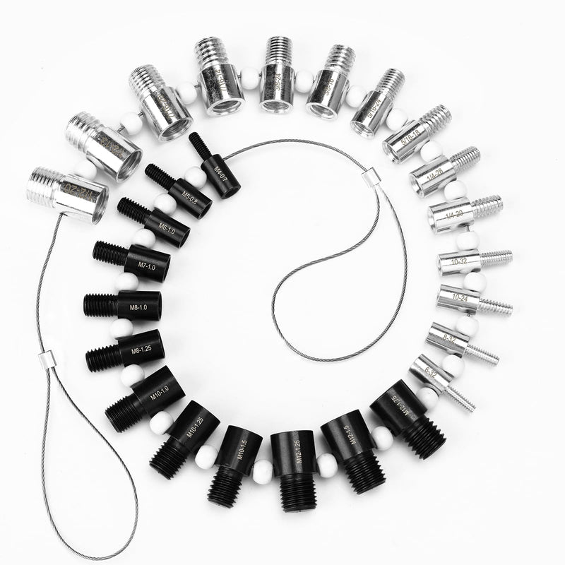 Nut and Bolt Thread Checker, Thread Checker Standard and Metric, Bolt Size and Thread Gauge, 26 Male/Female Identifier Gauges (14 Inch & 12 Metric) 26 Male/Female Nut & Bolt Thread Checker