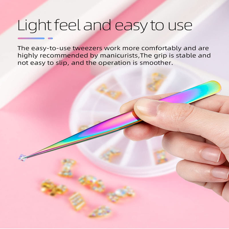 Tweezers Set, Diamond painting tools,Upgraded Anti-Static Stainless Steel Curved of Tweezers for Diamond painting, Electronics, Laboratory Work, Jewelry-Making, Craft, Soldering, etc.