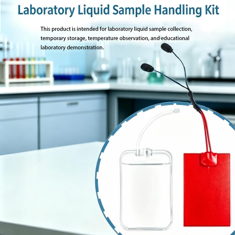Laboratory Liquid Sample Handling Kit, Includes Storage Bag, Temperature Strip, Heating Pad and Sample Transfer Syringe, for Laboratory Testing Use Only