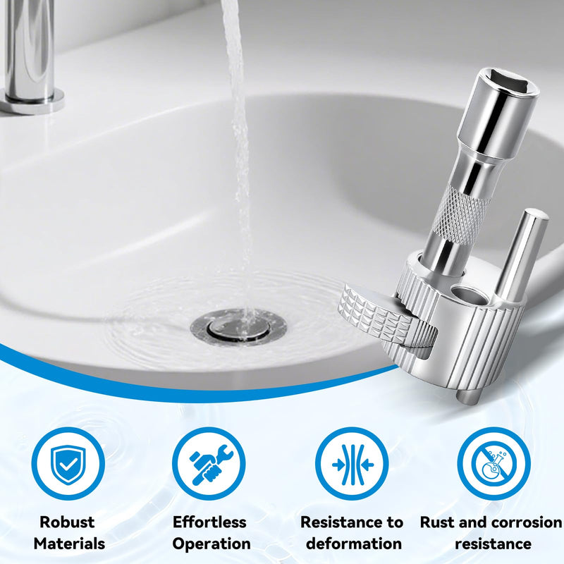 97258 Tub Drain Removal Tool Extractor - with 3/8" Drive Interface for Removes Old Broken Stubborn and Rusted Drains