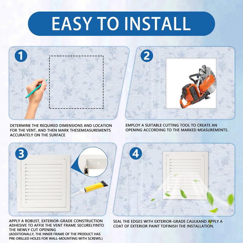 13.5 x 13.5 inch - Access Doors - Access Panel for Drywall with Push-Button Switch - Access Panel with Vent - Aluminum Alloy - White - Good Ventilation - Inside Dimensions: 12 x 12 inch