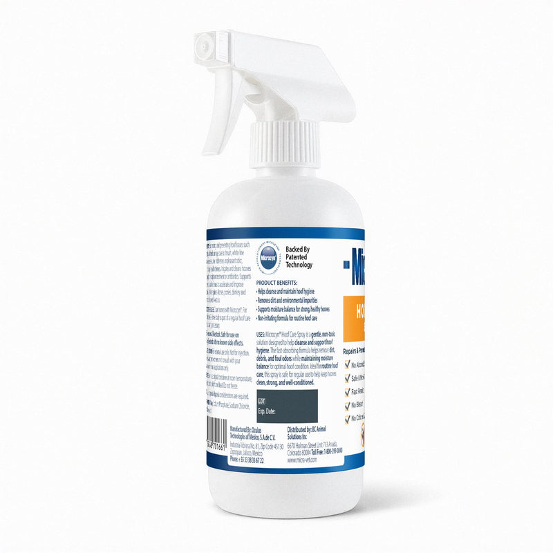 Microcyn Livestock Hoof Care Spray – 16 oz HOCl-Based Hoof Cleanser – Supports Healthy Hoof Condition & Moisture Balance – For Horses, Ponies, Donkeys & Farm Animals.