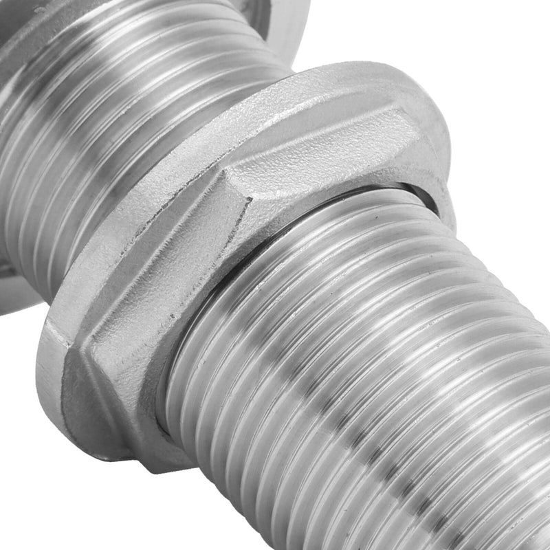 316 Stainless Steel Full Thread Thru Hull Fitting Hose Barb With Nut - Marine Hardware Accessories for Boat Drain Pipe, Yacht Bilge, Plumbing Fittings