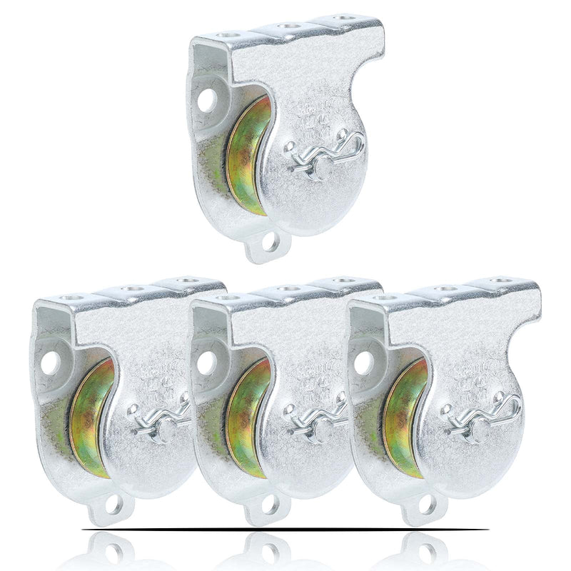 Ceiling Mount Single Pulley 1-1/2 Inch Wall Mount Pulley Ceiling Pulley for 3/8" Wire or Rope, 4 Packs (1)
