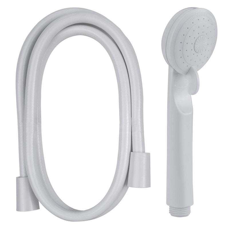 RecPro 4" RV Tub and Shower Diverter Faucet White/Smoke with Handheld Shower Head & Hose