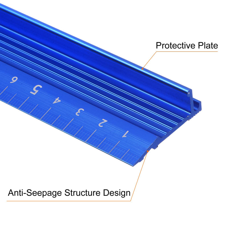 HARFINGTON 2pcs Raised Grip Metal Ruler 80cm Metric Ruler Measure Aluminum Alloy Anti Slip Protective Ruler Straight Cutting Ruler Measuring Tool with Hanging Hole for Cutting Measuring, Blue